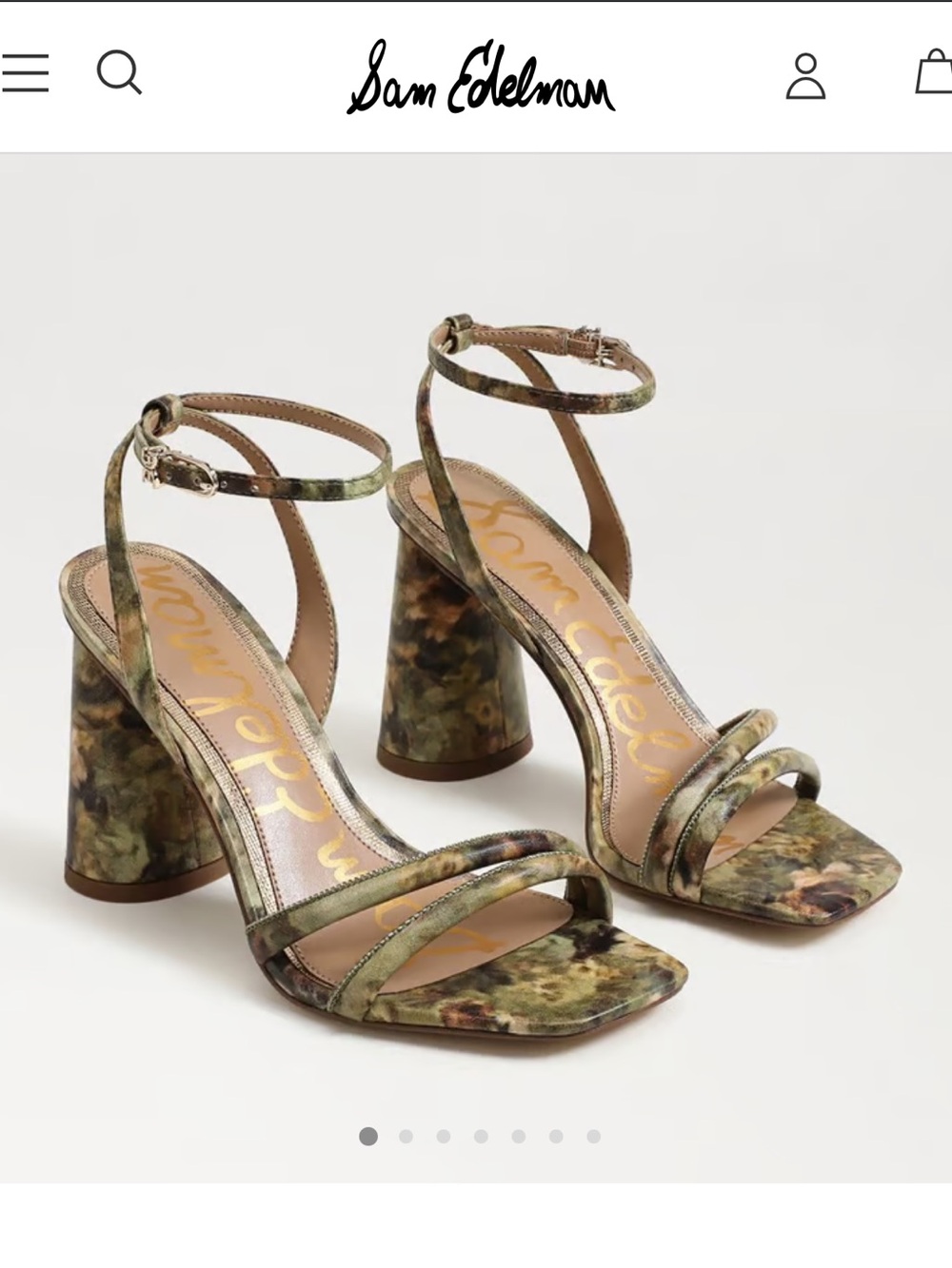 Brand New, Never Worn. Sam Edelman Olive Green Marble Block Heel Sandals